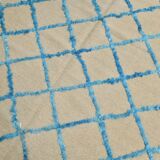 6x9 Beige & Blue Handmade Moroccan Rug, 185x282Cm SK 7339