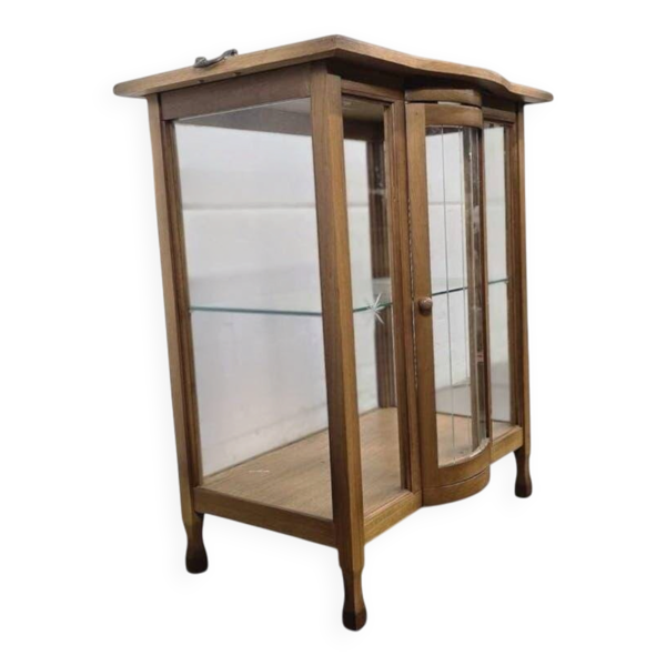 Vintage meuble bar en bois / vitrine / étagère