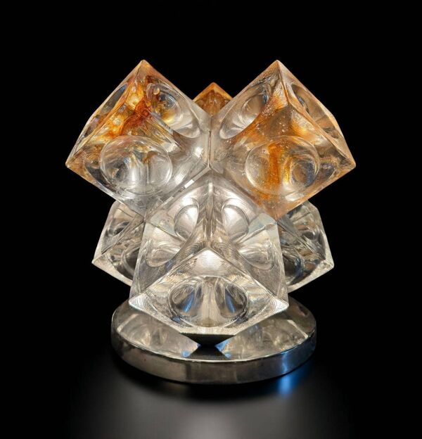 Lampe cubes en verre de stella par poliarte verona desing albino poli '' 197