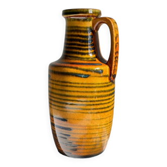 Vintage glazed ceramic amphora vase - west germany