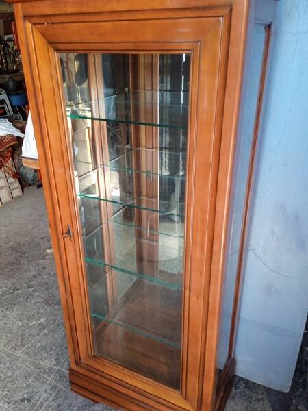 Louis Philippe cherry wood display case 180 cm