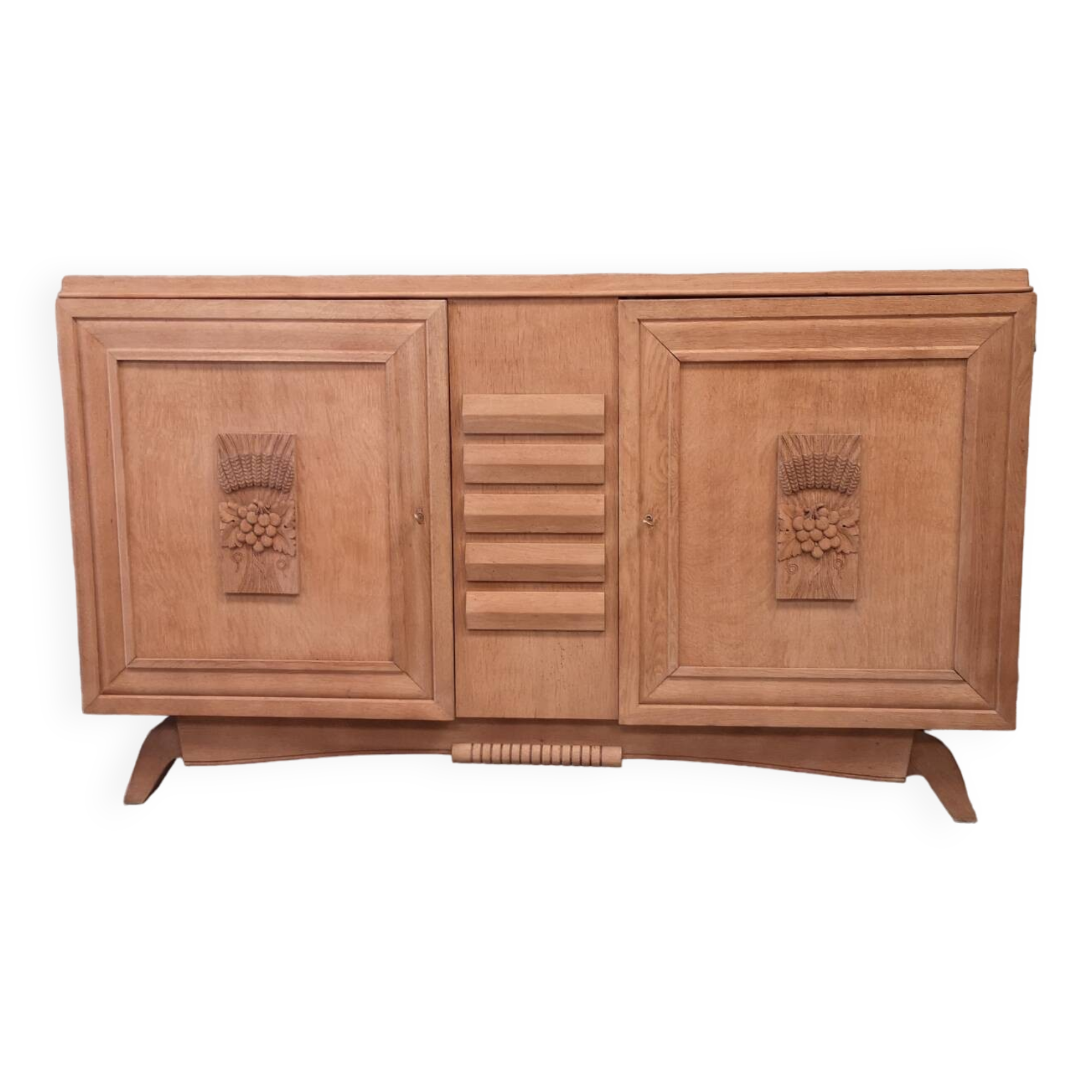 Buffet dresser sideboard bleached oak 1940 art deco