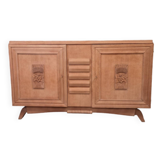 Buffet dressoir enfilade sideboard chêne blanchi 1940 art déco