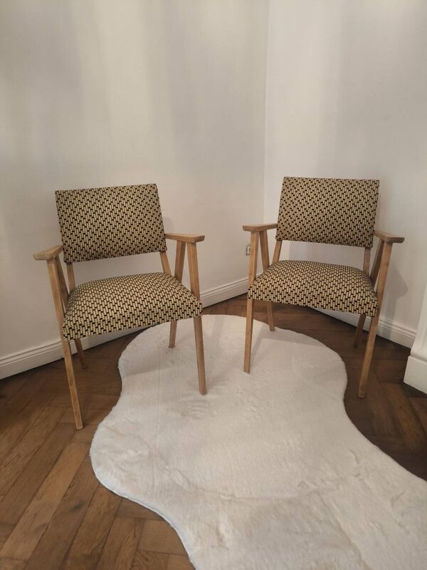 Paire de fauteuils bridge vintage 1950