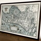 Framed Map of the Netherlands from the Theatrum Orbis Terrarum by Abraham Ortelius (1570)