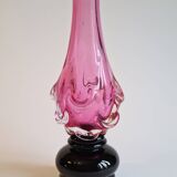 Soliflore en verre soufflé bicolore rose & noir