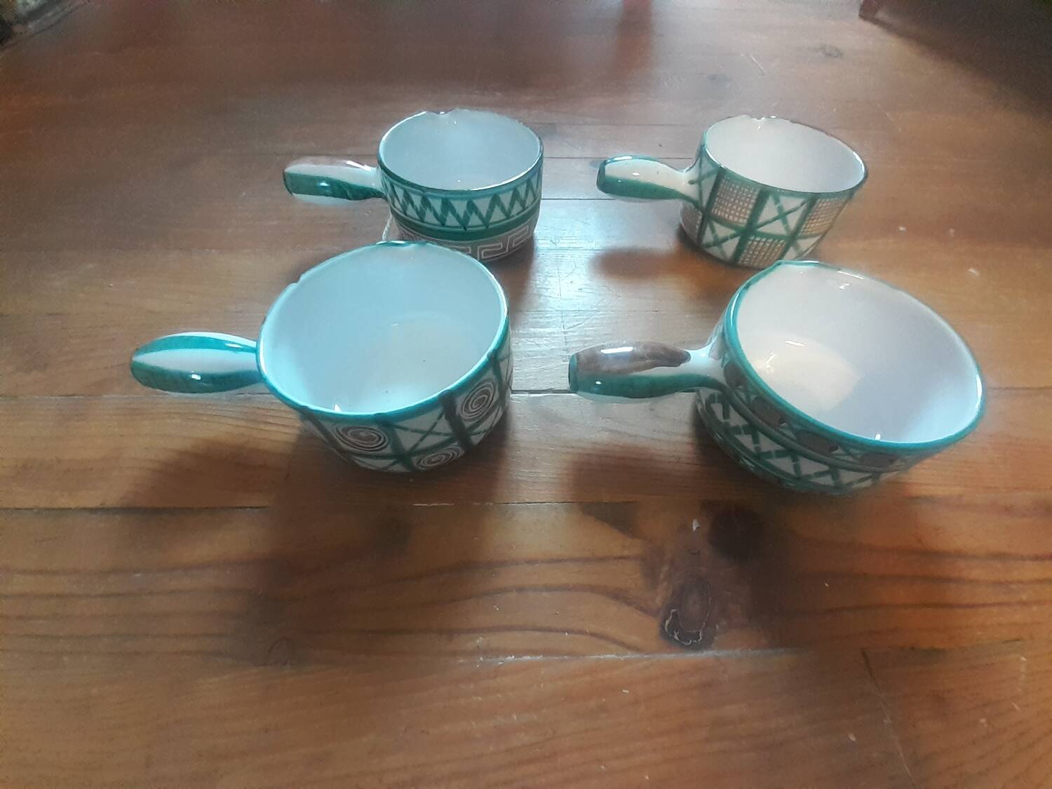 Frying pans signed Robert Pocault, Vallauris