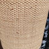 Lampe en bois et rotin