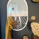 Miroir en rotin blanc