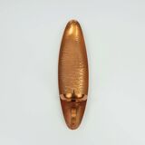 Large 1950s 60s mid century wall candle holder hammered copper