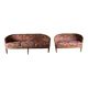 Set of Louis XVI style basket benches, 2 and 3 seats
