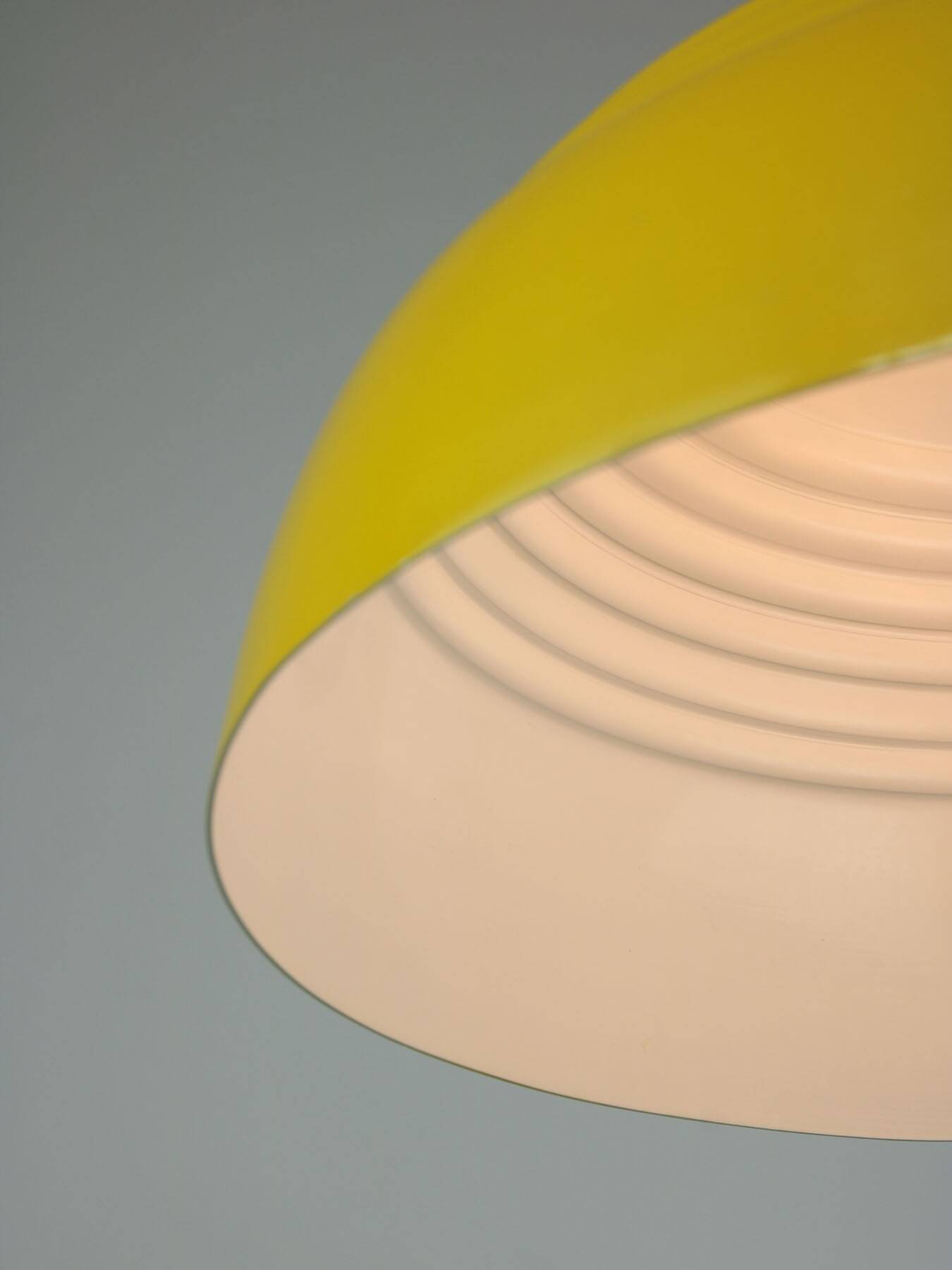 Vintage Restored Yellow Metal Lamp, 80s