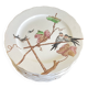 set de 12 assiettes polychrome 1850 ondulées Brownfield England oiseaux
