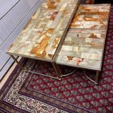 Nesting coffee table in onyx, 70s/80s design