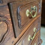 Eighteenth-century style chest of drawers in oak.