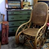 Fauteuil rocking-chair bambou rotin