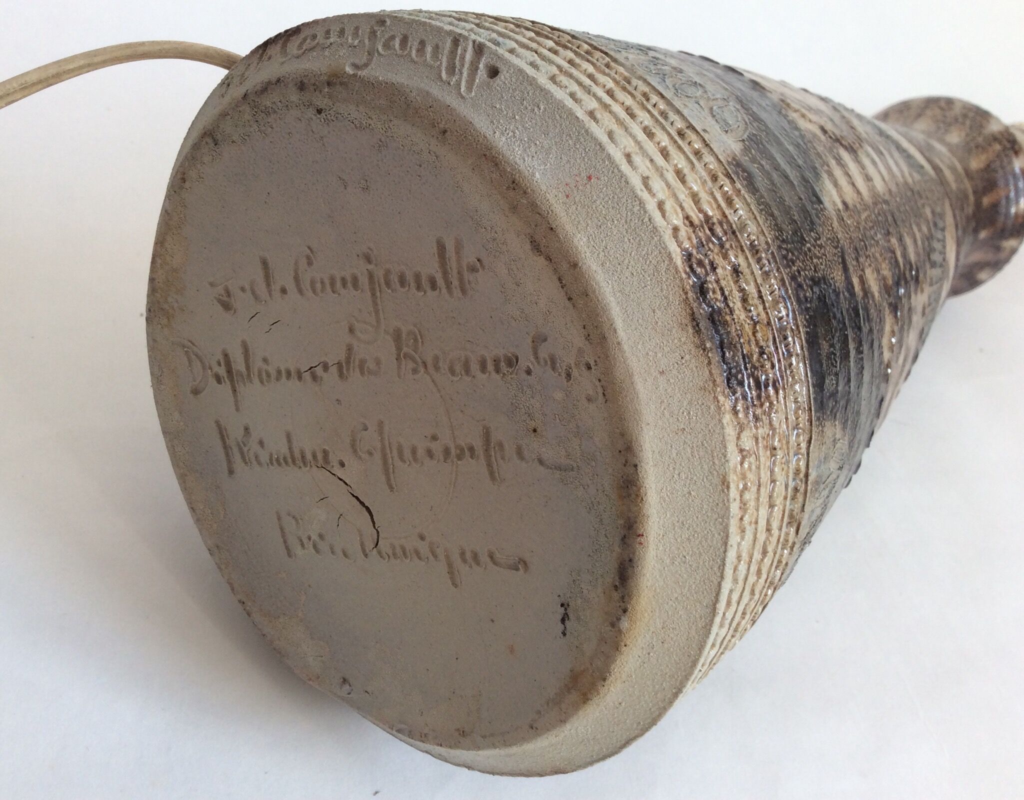 Stoneware signed Jean Claude Courjault lamp