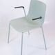 Set Of 6 Pato Chairs Lacquered In Blue With Black Armrests By Hee Willing & Ludvik For Fritz Hansen