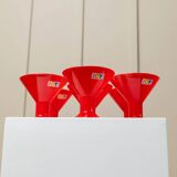 Six Red Glass Joy by Leonardo Drinking Glasses - Postmodern Memphis Style, 1980s Italian Vintage Glassware