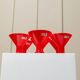 Six Red Glass Joy by Leonardo Drinking Glasses - Postmodern Memphis Style, 1980s Italian Vintage Glassware