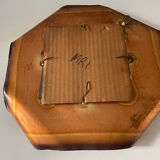 Brutalist mirror in copper foil vintage design of the 60s-70s
