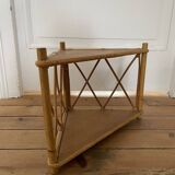 Rattan corner shelf, circa 1960