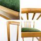 Lot de 4 chaises Mid-Century à barreaux, tissu vert foncé
