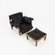 Armchair with footrest "Sheriff" by Sergio Rodrigues for ISA Bergam.
