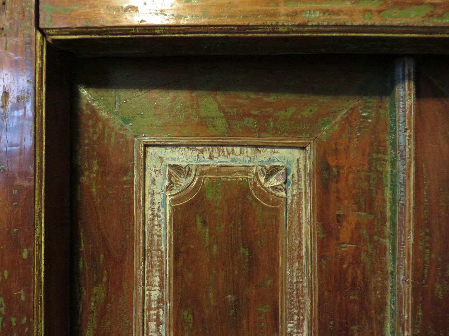 Antique pair of patinated teak doors, 1900