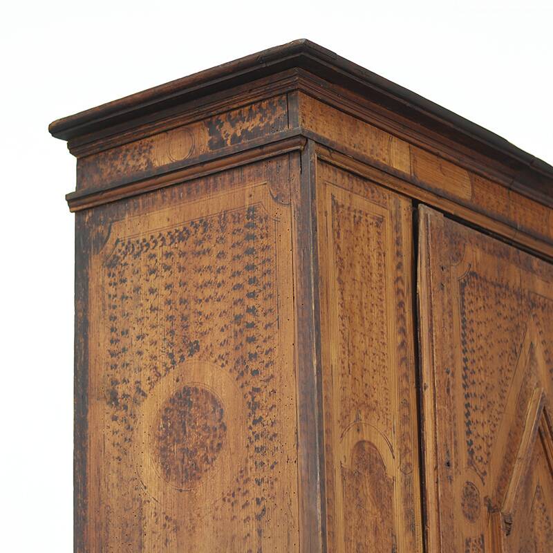Painted Folk Art Bridal Cupboard