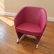 4 leather armchairs with chrome legs, design harmony