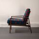 Fauteuil Knoll Antimott en noyer et tartan