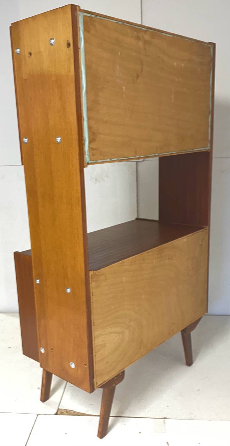 Vintage bookcase with compass feet from the 60s