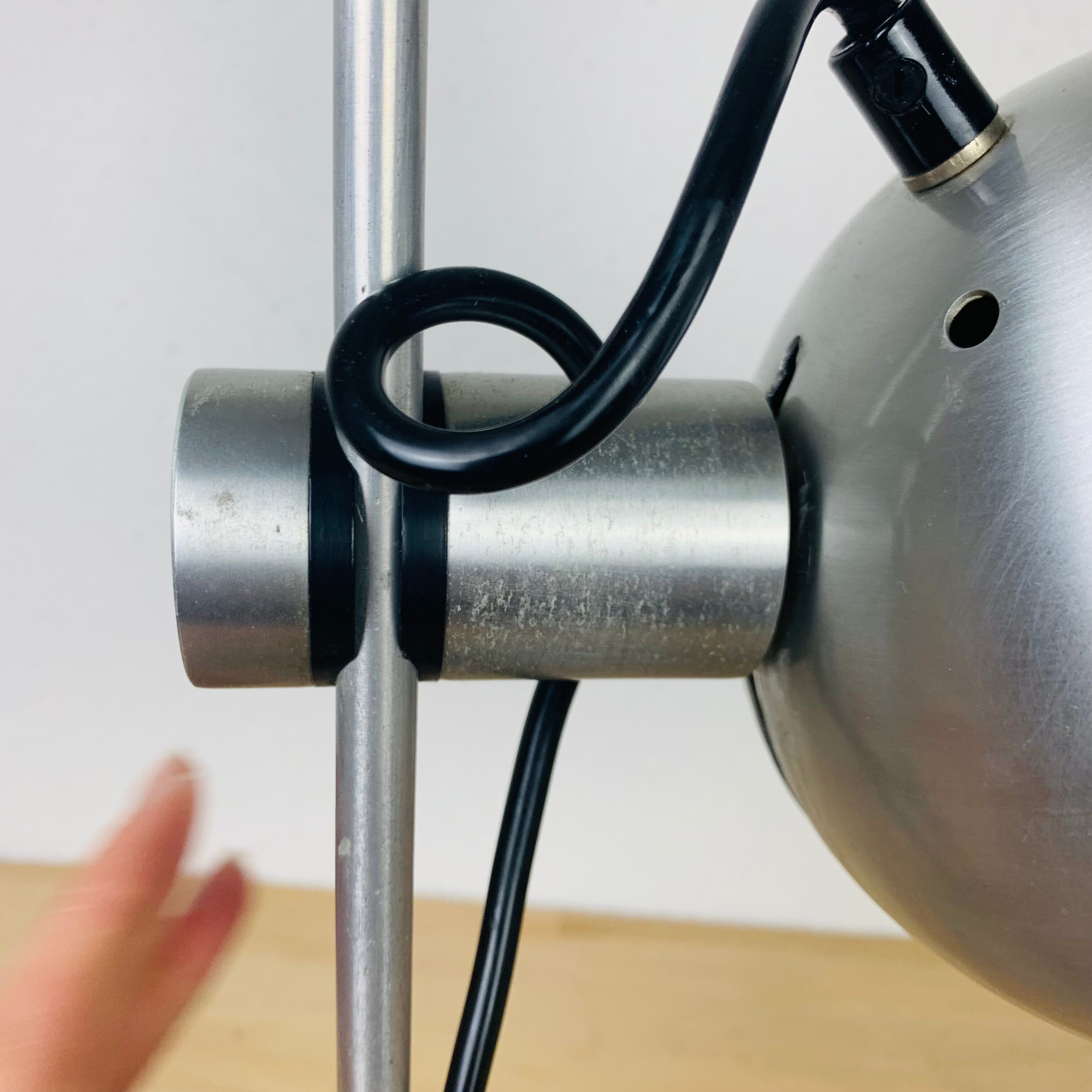 Spot lamp eyeball brushed aluminum 70s