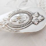 Silver cutlery set, 1 fork and 1 spoon, erenard