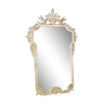 Ancien miroir bois sculpté cérusé décor colombes style Louis XVI Shabby 85x53 cm B572