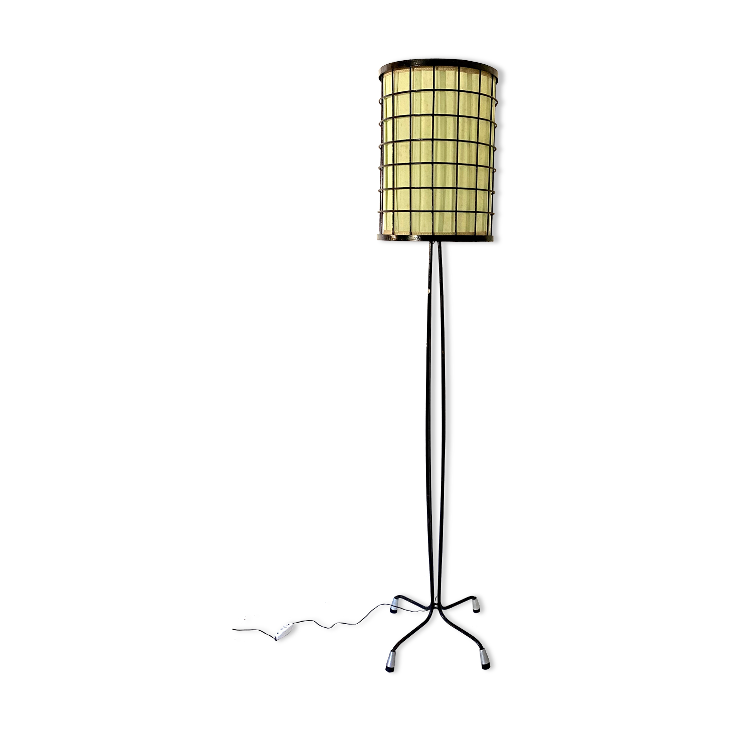 Lampadaire cage en métal 1950