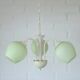 Vintage Elegant Pendant Lamp, Shabby Chic White Chandelier, Mint Green