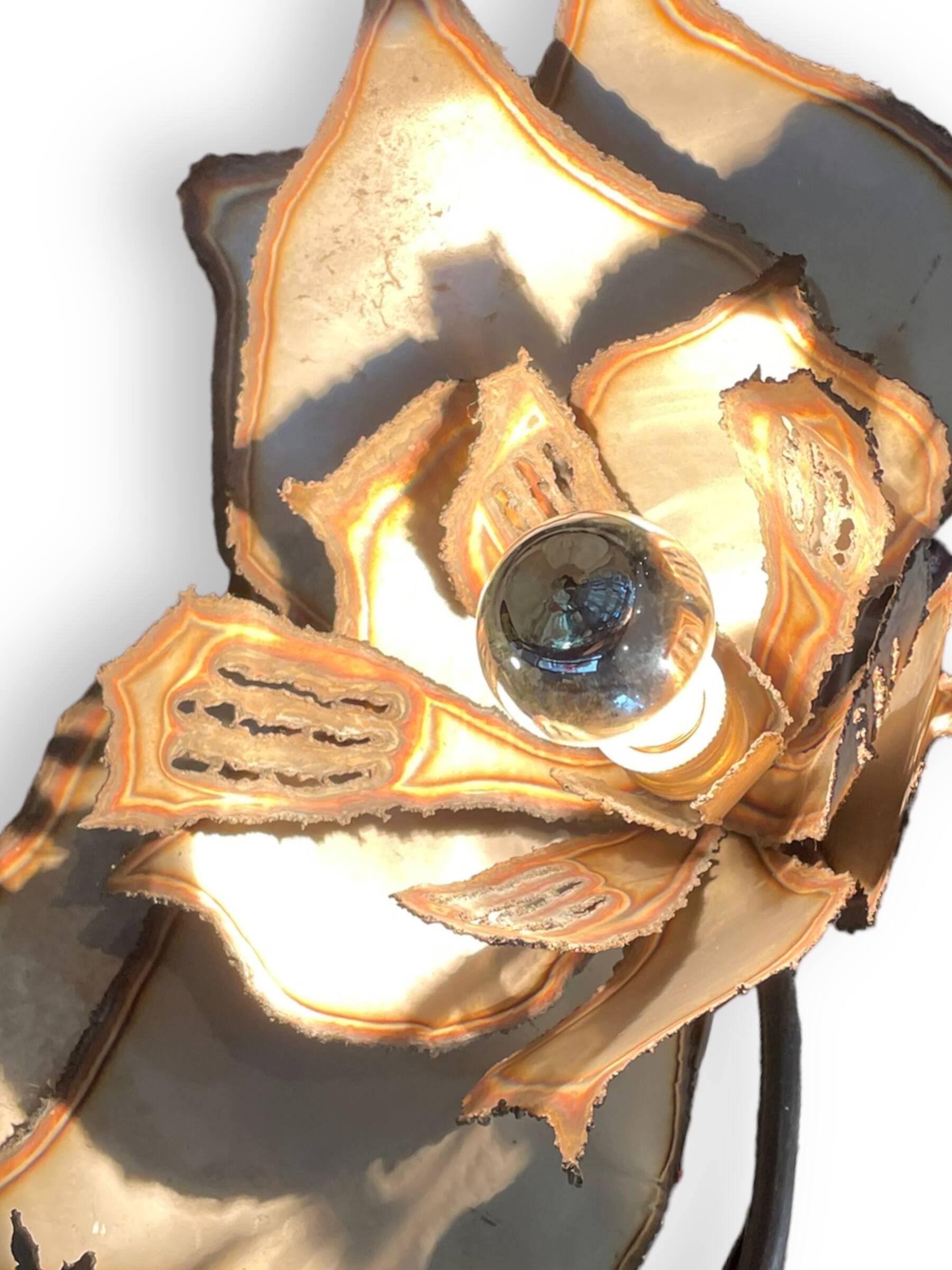 Metal flowers floor lamp