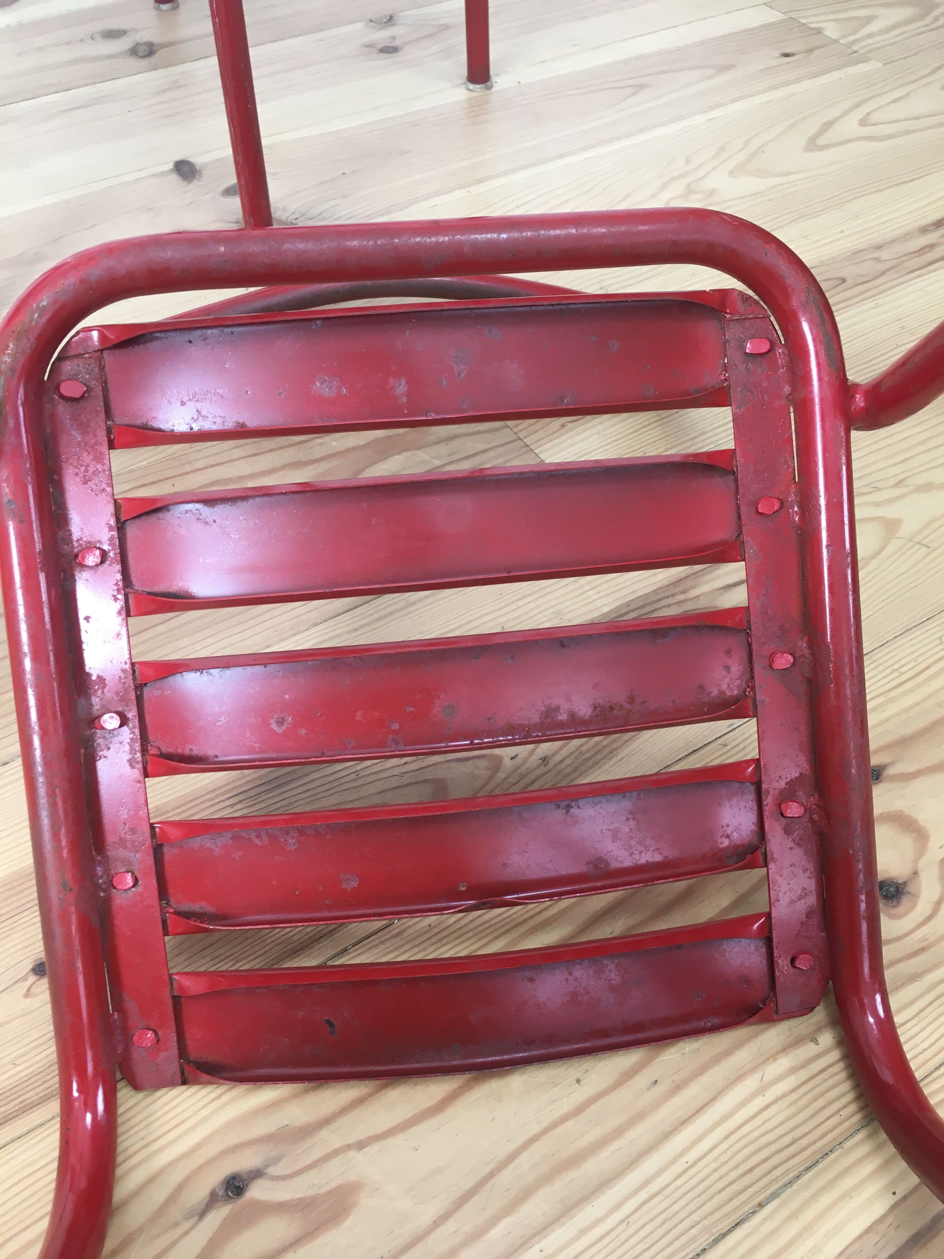 Set of 4 chairs bistro Tolix T2 industrial steel