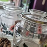 3 glass jars cork stopper