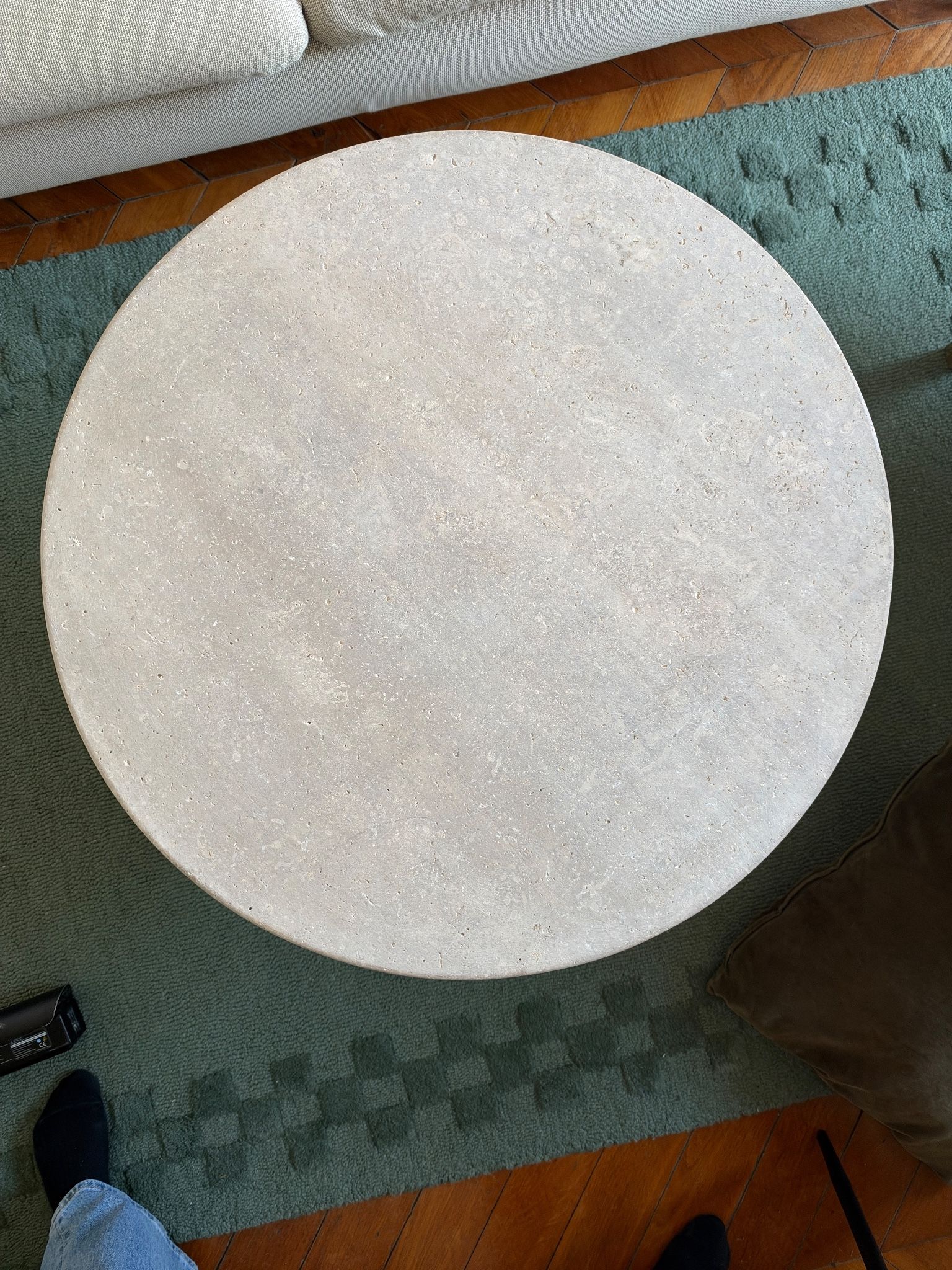 Beige Avenue travertine coffee table