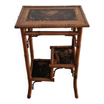 Bamboo side table late 19th century Perret and Vibert style