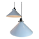 2x vintage white metal pendant lamps – 1980s