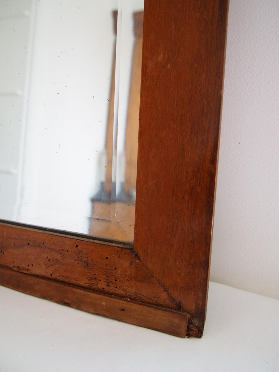 Former beveled mirror and contour wood 72x75cm