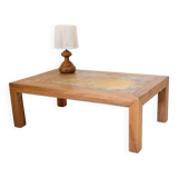 Bernard Buffat, coffee table with ceramic top, 1970s.
