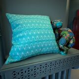 Coussin Kachin bleu océan 50x50