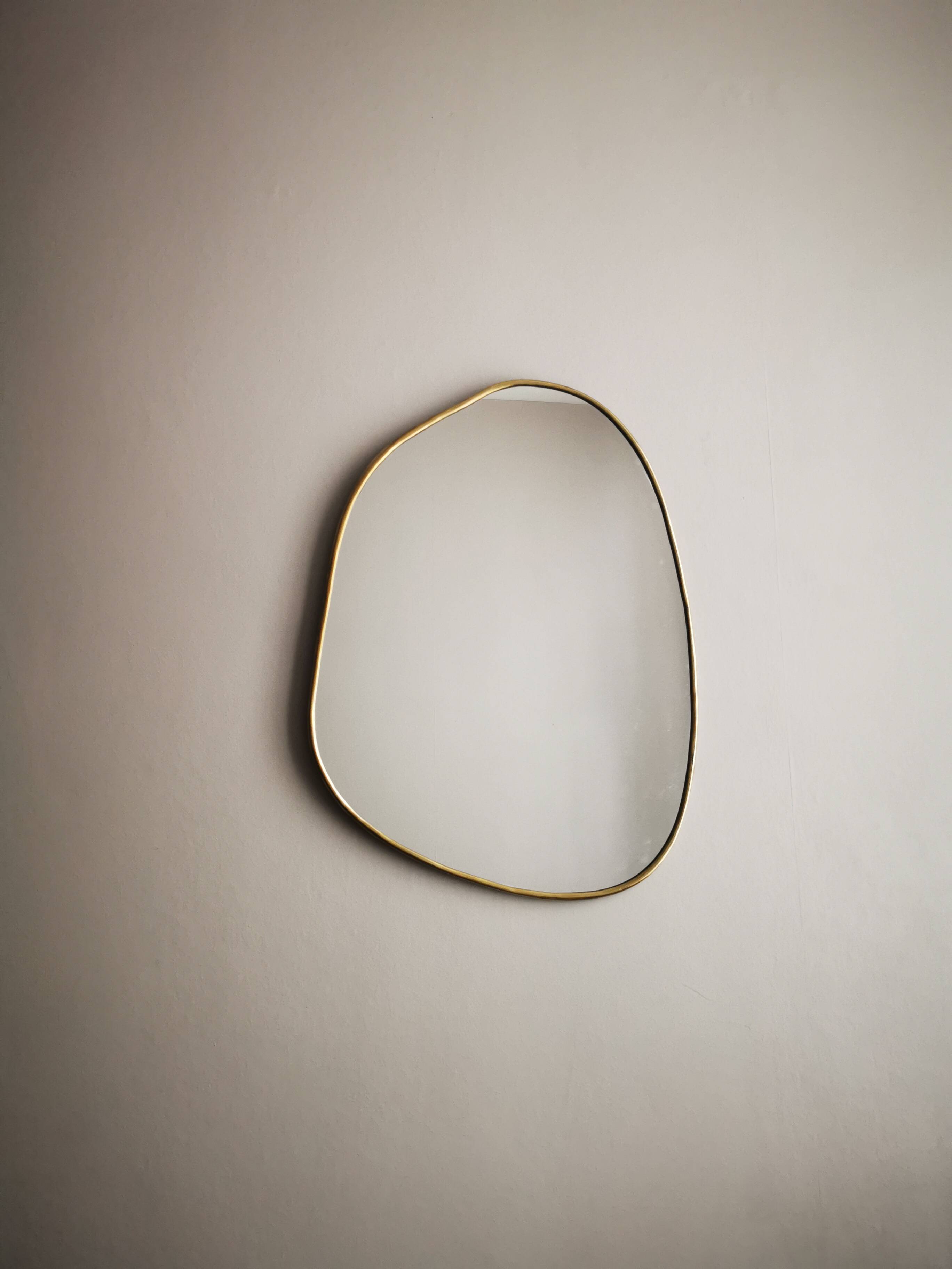 Gilded brass mirror 51 cm