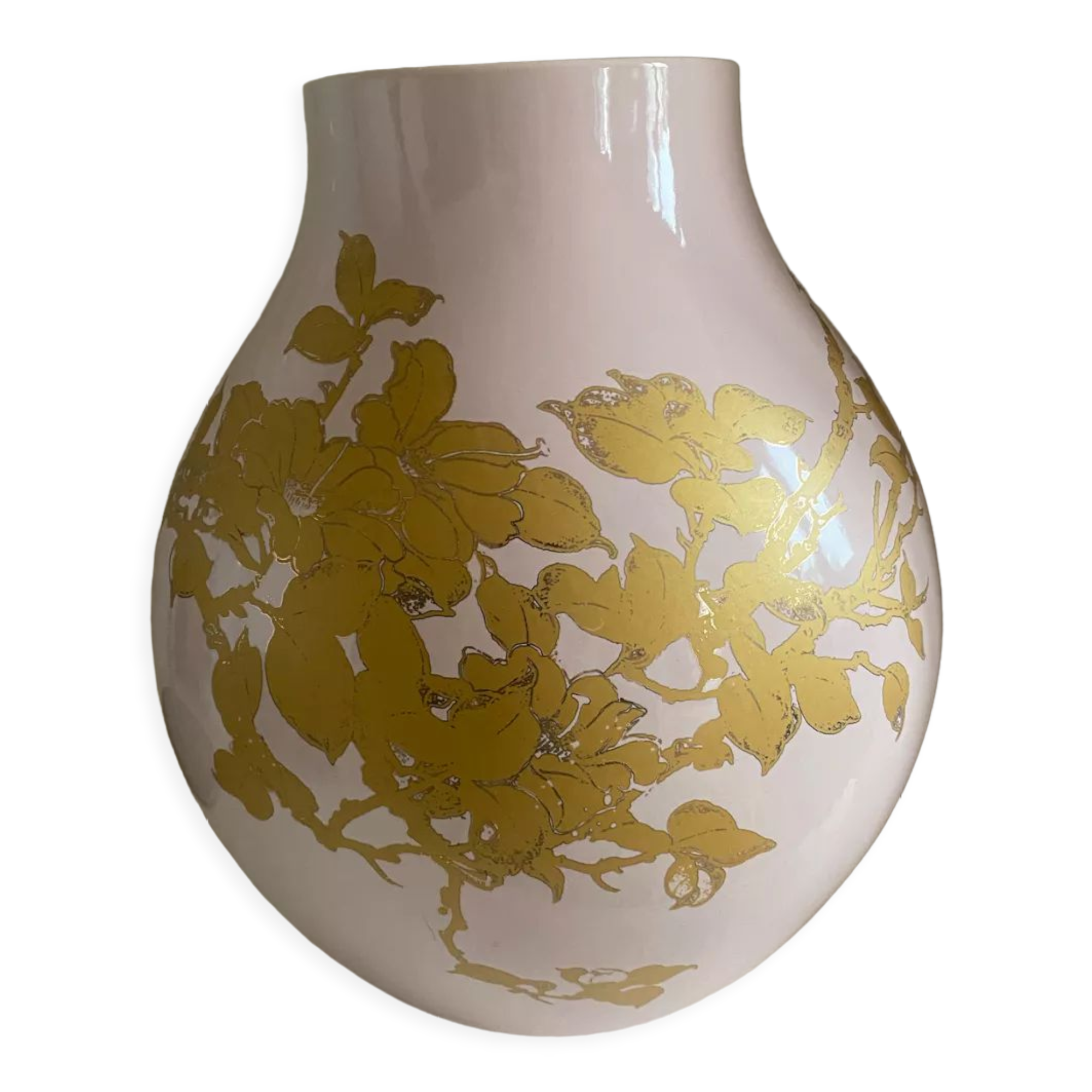 Ceramic vase XXL Jonsberg pink and gold Hella Jongerius Ikea vintage