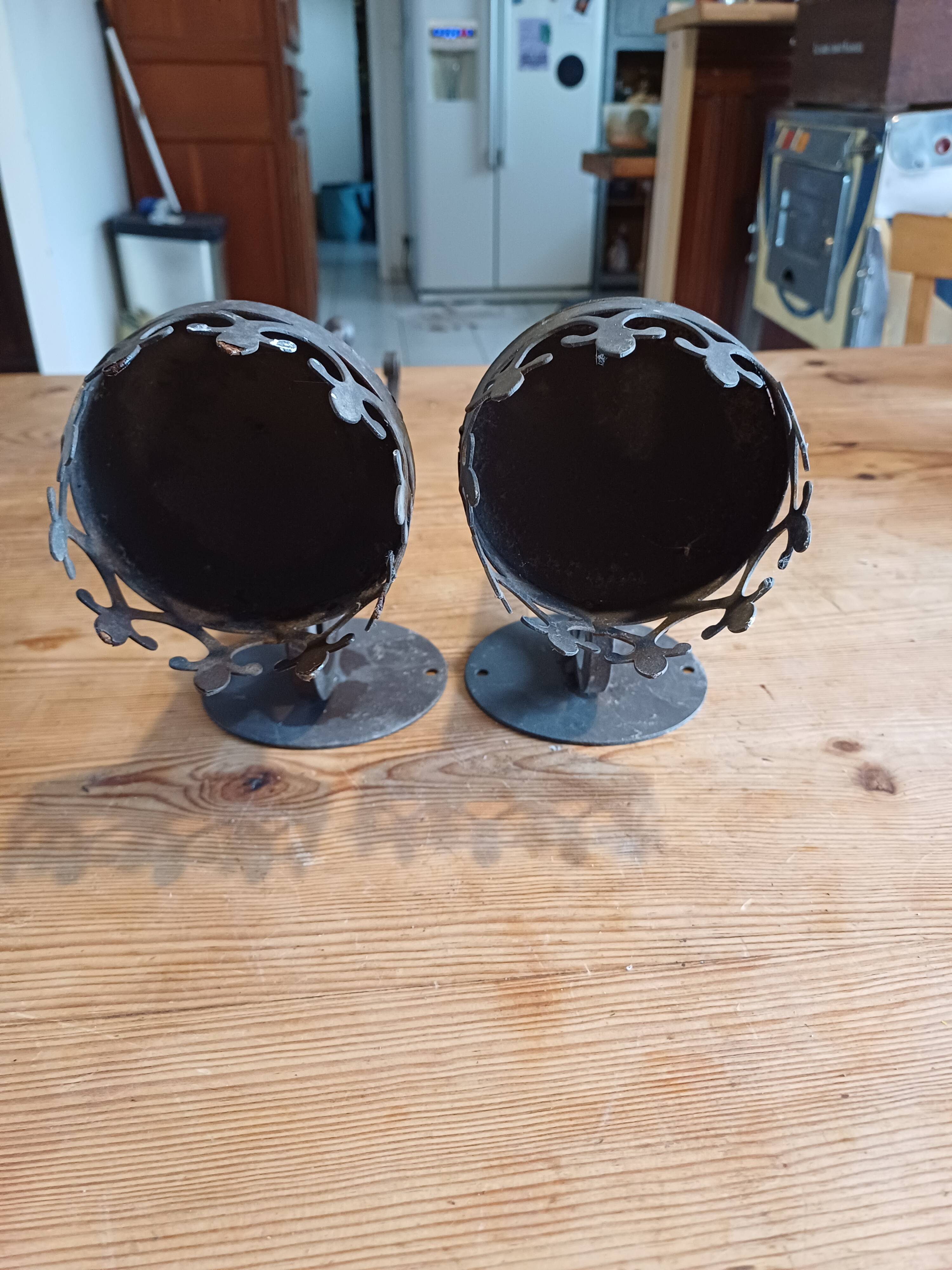 Pair of Wrought Iron Wall Lights